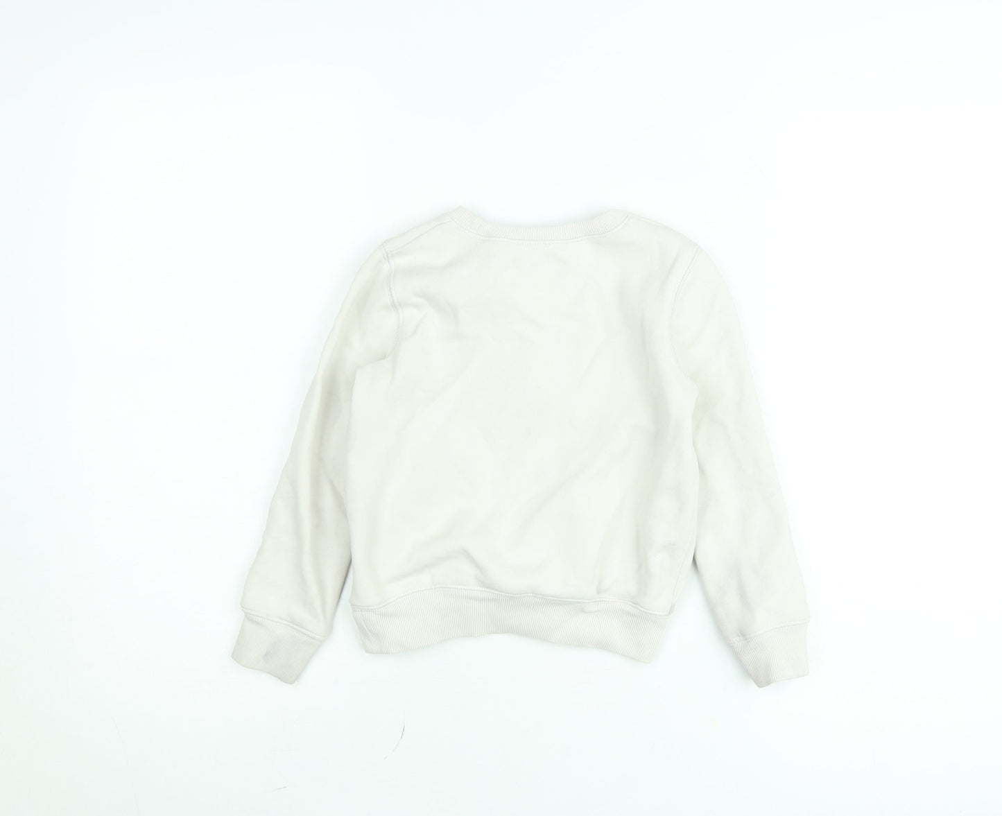 Polo Ralph Lauren Boys Beige Bear Graphic Jumper Size 6 Years Cotton Sweatshirt