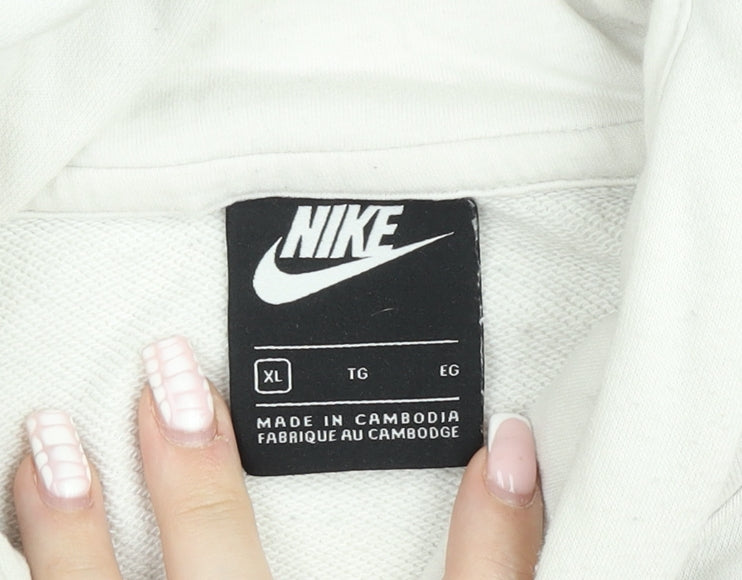 Nike Women’s Grey & White Colourblock Pullover Hoodie XL