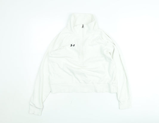 Under Armour Women's White XS 1/2 Zip Pullover Sweatshirt