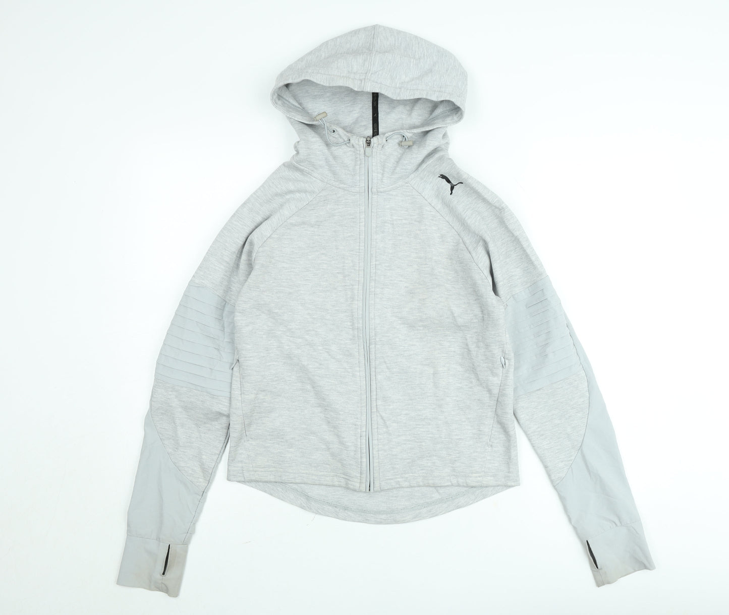 Puma Mens Grey XS Full Zip Hooded Athletic Hoodie