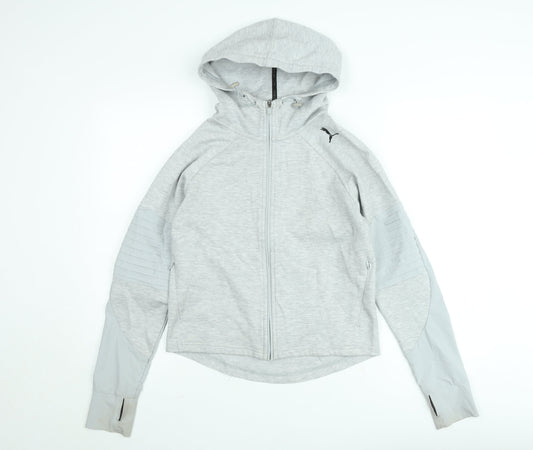 Puma Mens Grey XS Full Zip Hooded Athletic Hoodie