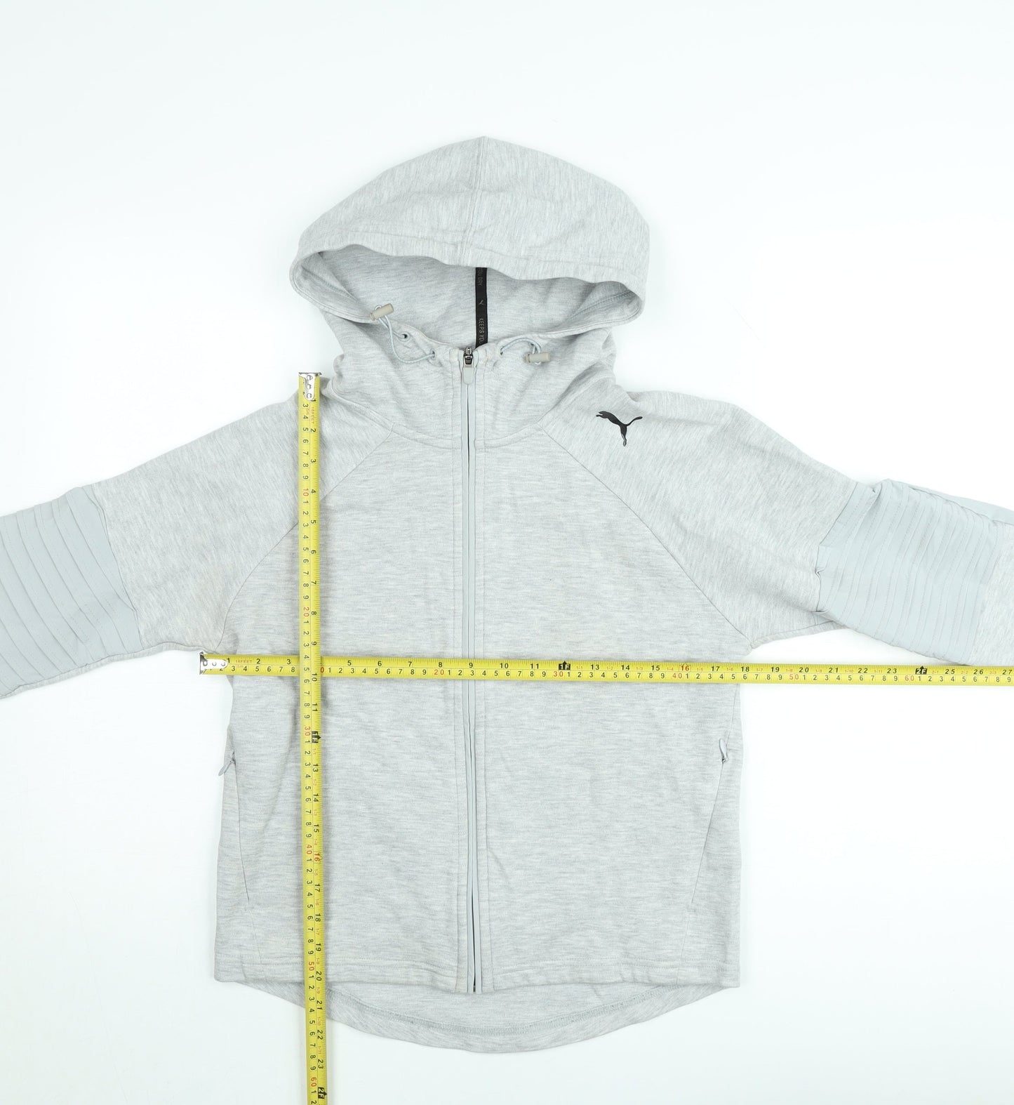 Puma Mens Grey XS Full Zip Hooded Athletic Hoodie