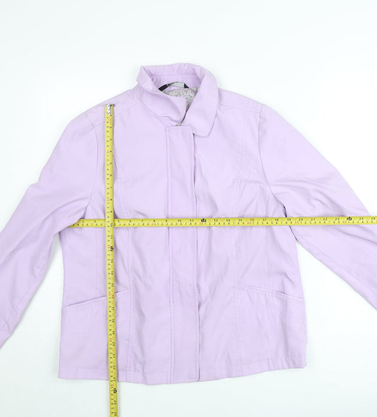 BM Collection Women's Purple Full Zip Mid-Length Jacket Size S