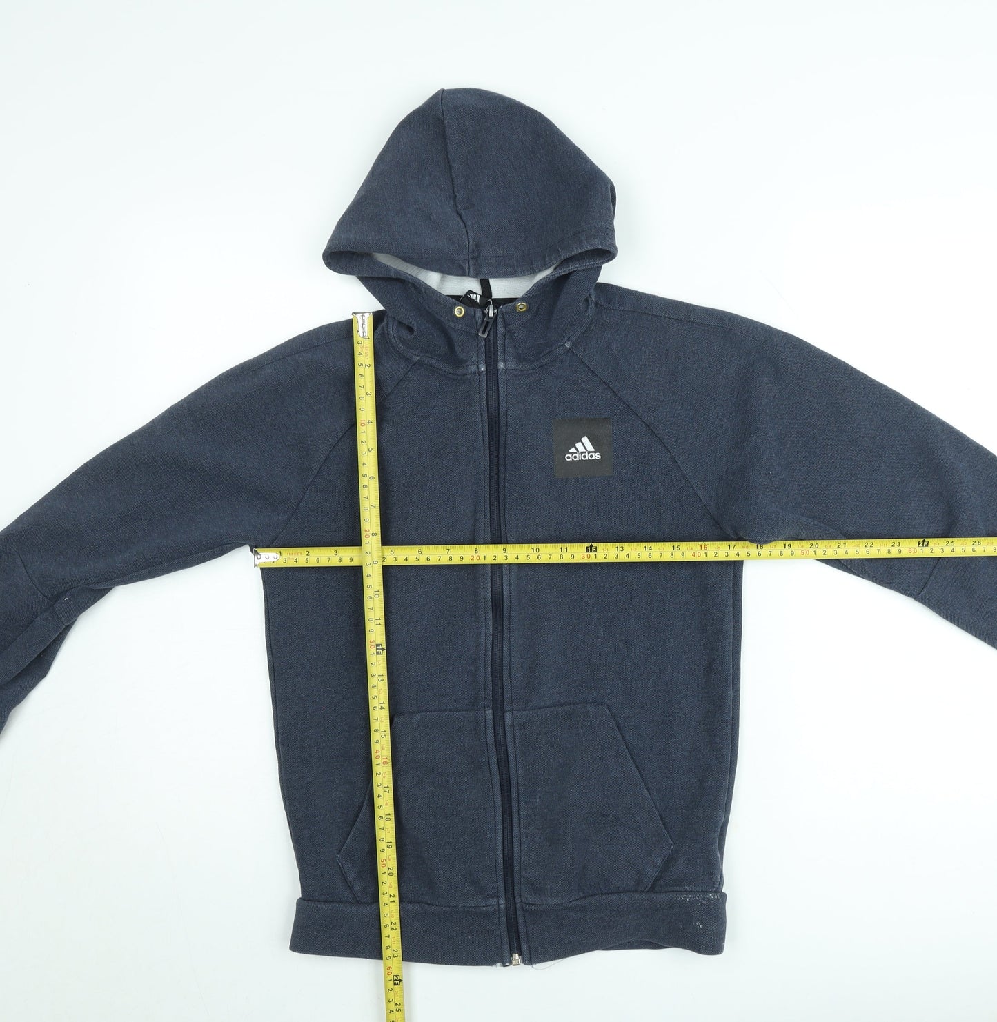 adidas Mens Blue XS Full Zip Hoodie Sports Fleece Sweatshirt