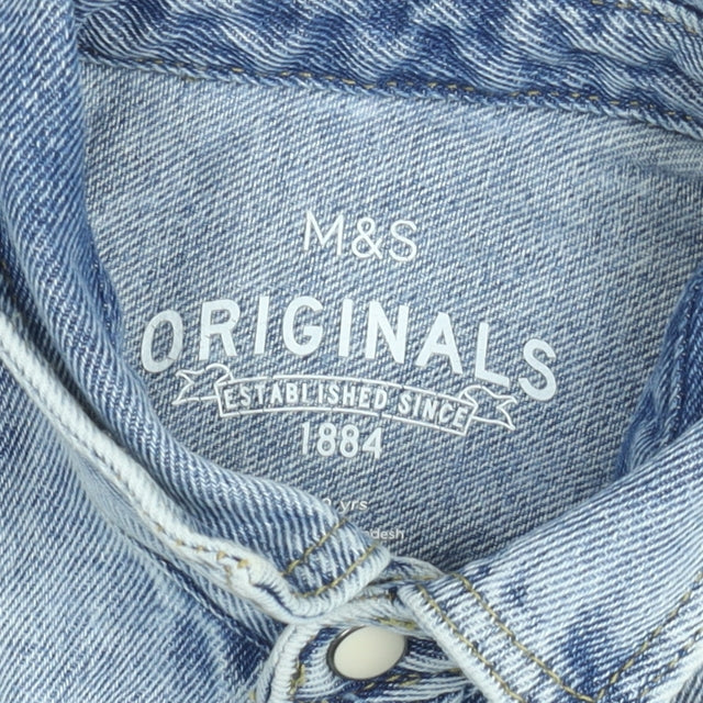 Additional view of Marks & Spencer girls’ blue denim shirt jacket 9-10 years long sleeve