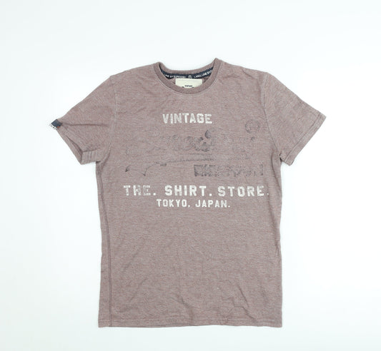 Superdry Women Brown Vintage Short Sleeve T-Shirt Size S