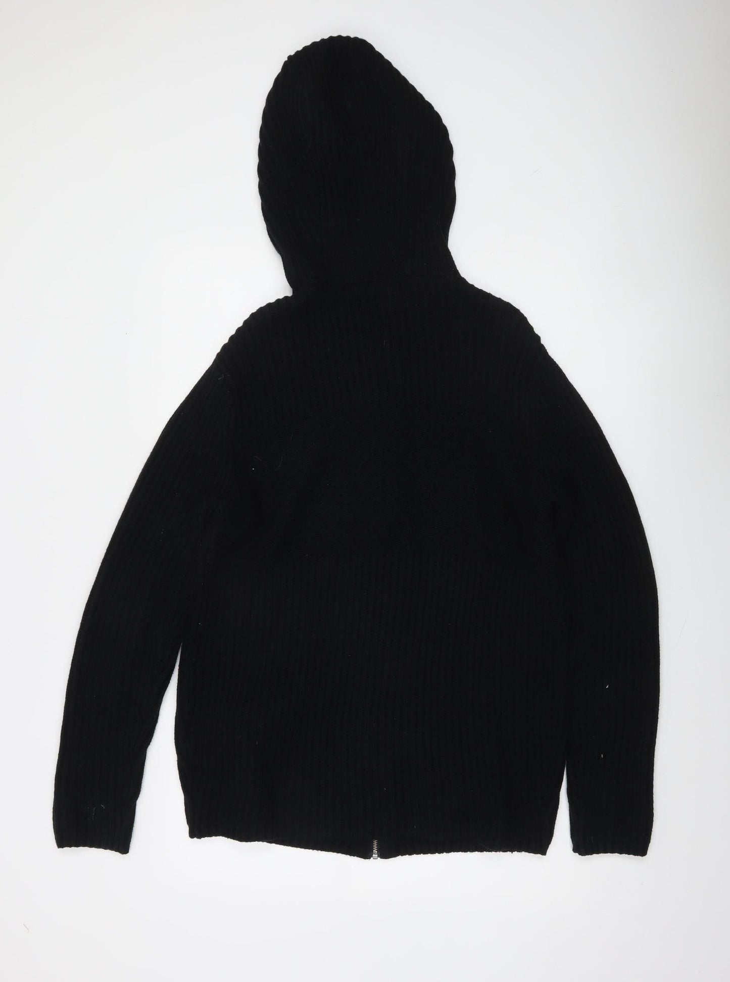 Quiksilver Waterman Men’s Black Wool Cotton Hooded Full Zip Jumper S