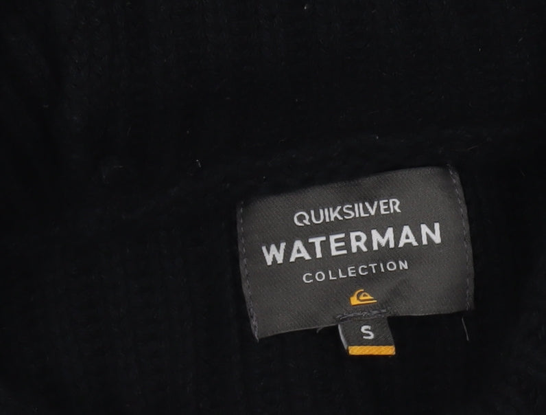 Quiksilver Waterman Men’s Black Wool Cotton Hooded Full Zip Jumper S