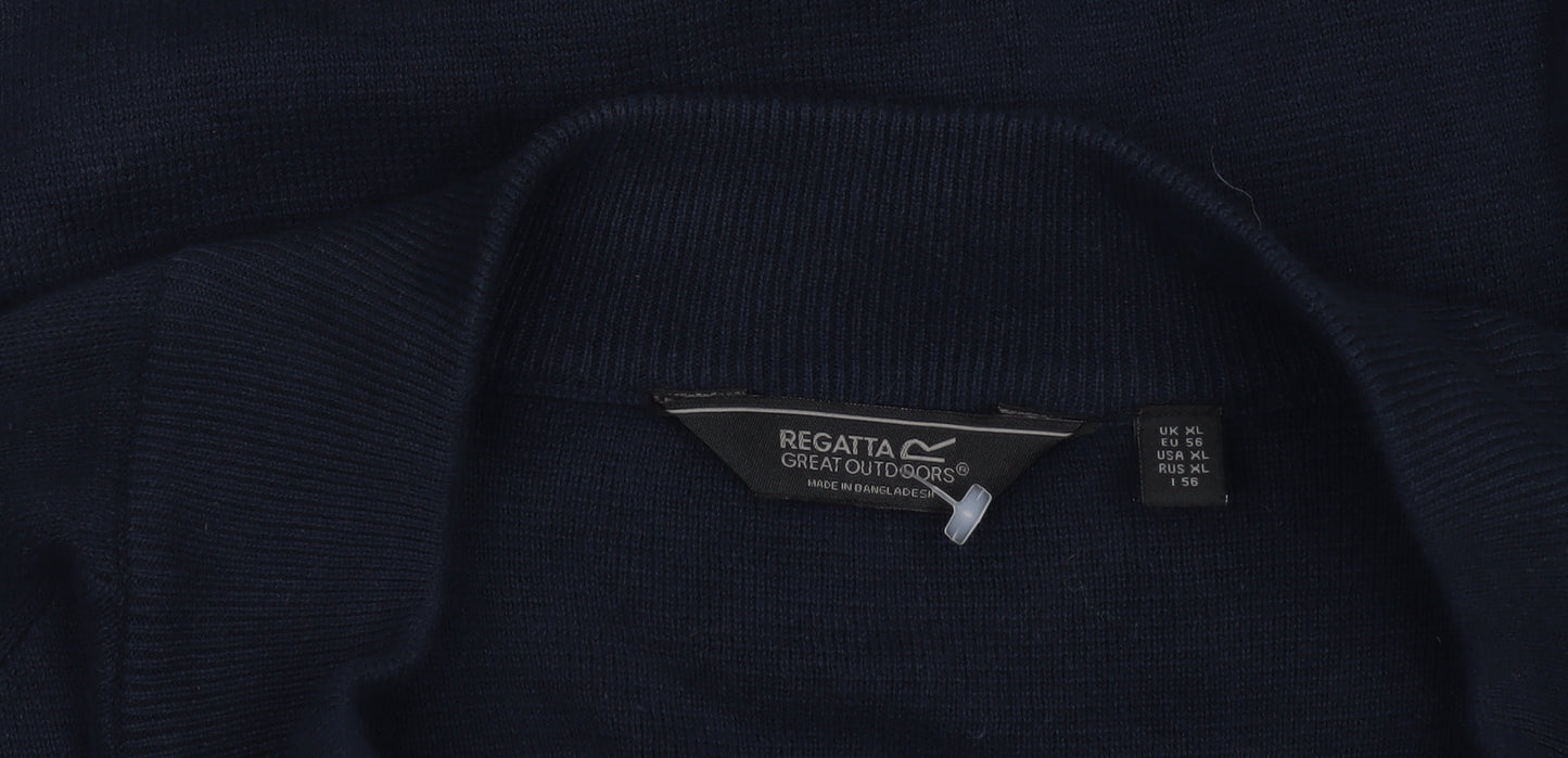 Regatta Men’s Navy Blue Full Zip Cotton Jumper XL