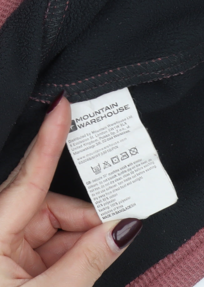 Mountain Warehouse Mens Pink L 1/4 Zip Fleece Sweatshirt