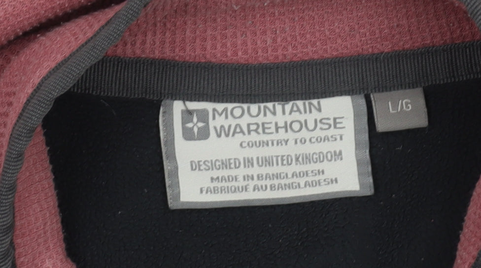 Mountain Warehouse Mens Pink L 1/4 Zip Fleece Sweatshirt