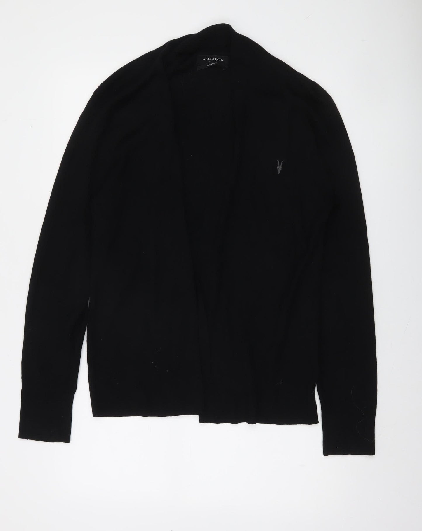 AllSaints Mens Black XL Merino Wool Cardigan Jumper