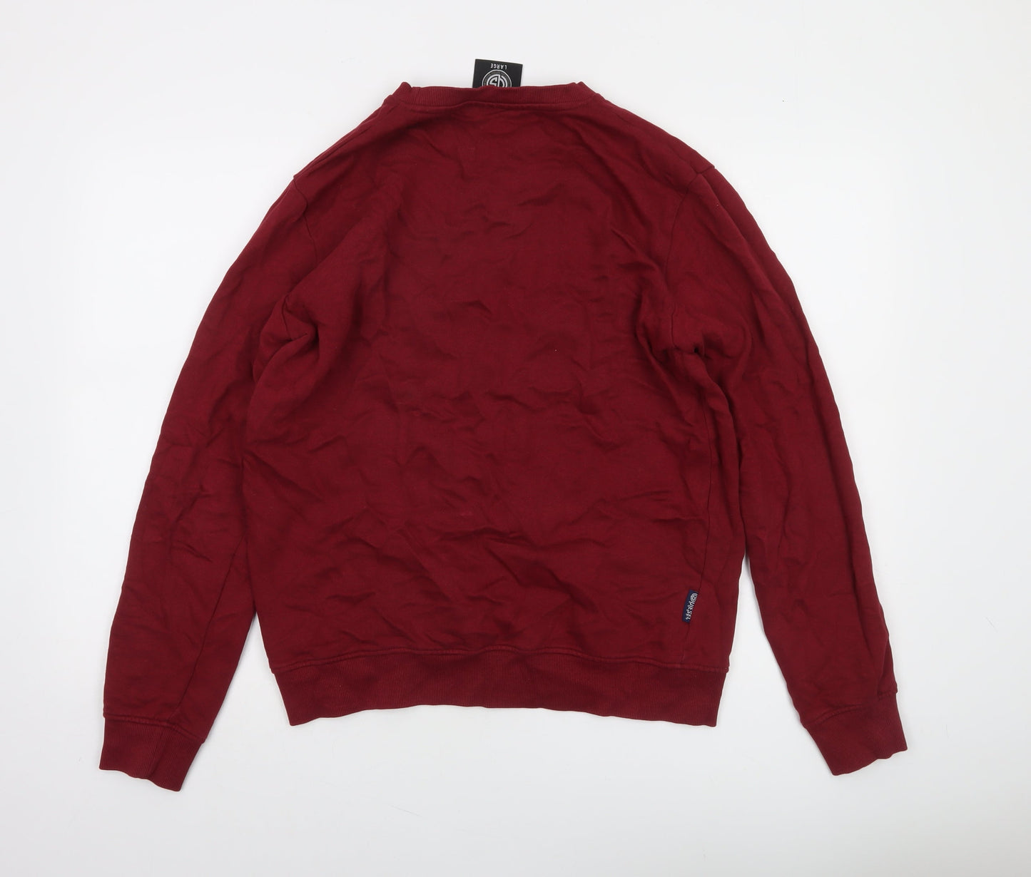 Diesel Sport Men's Red Cotton Crew Neck Sweatshirt Size L