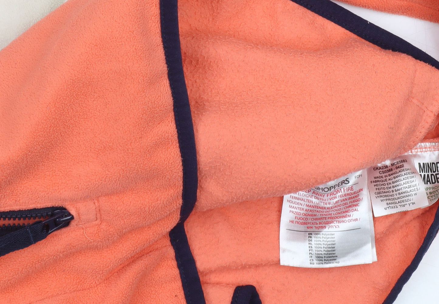 Craghoppers Girls Orange Full Zip Fleece Jacket Age 11-12 Years