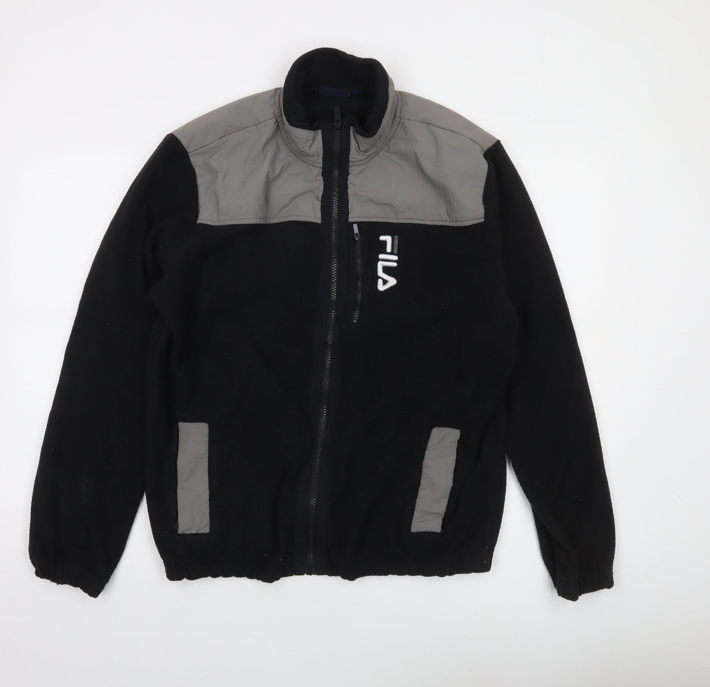 Fila Men’s Black Full Zip Fleece Jacket L Sports Casual
