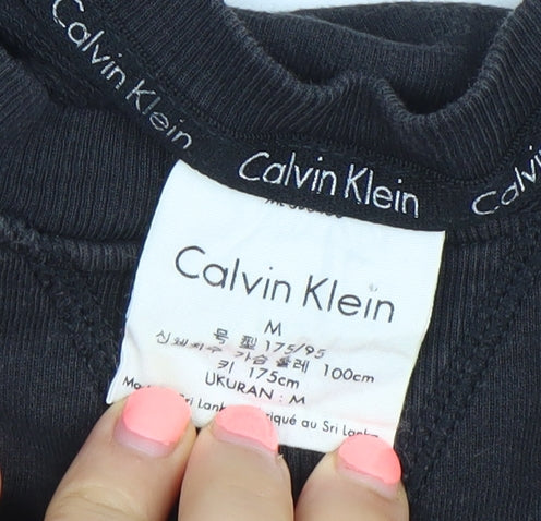 Calvin Klein Men's Black Embroidered Logo Pullover Sweatshirt M