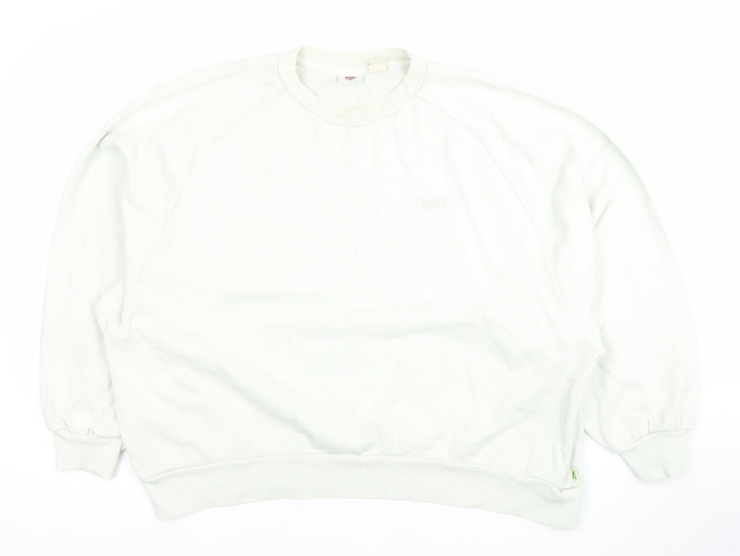 Levi's Womens White Cotton Crew Neck Long Sleeve Pullover Sweatshirt L