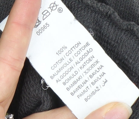 Quiksilver Mens Grey Pullover Hoodie L Surf Graphic Cotton