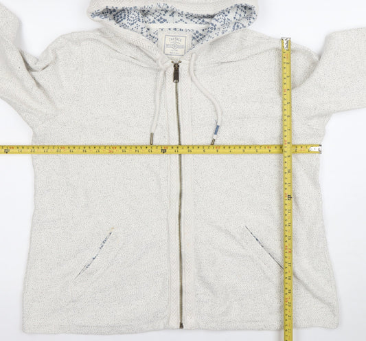 Fat Face Women’s Beige Full Zip Hoodie Size 16 Cotton Blend Warm Lined