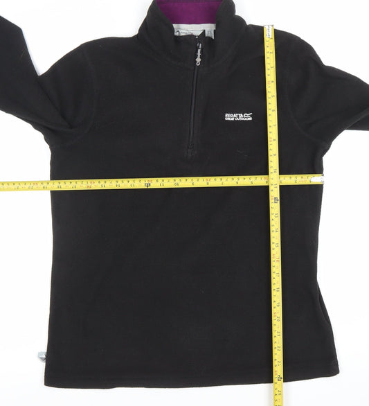Regatta Great Outdoors Women's Black Fleece Pullover UK 10 1/4 Zip