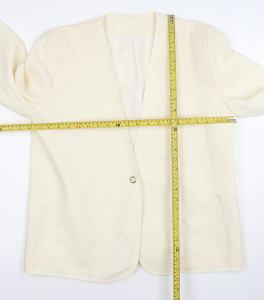Fable Women’s Ivory Blazer Size 16 Single-Breasted Lightweight Jacket