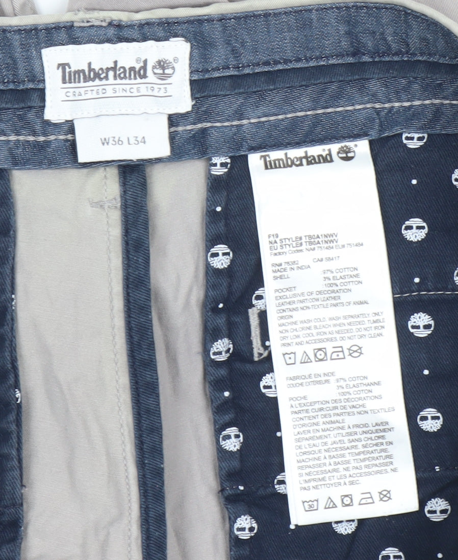 Timberland Men’s Beige Chino Shorts W36 Slim Fit Cotton Blend