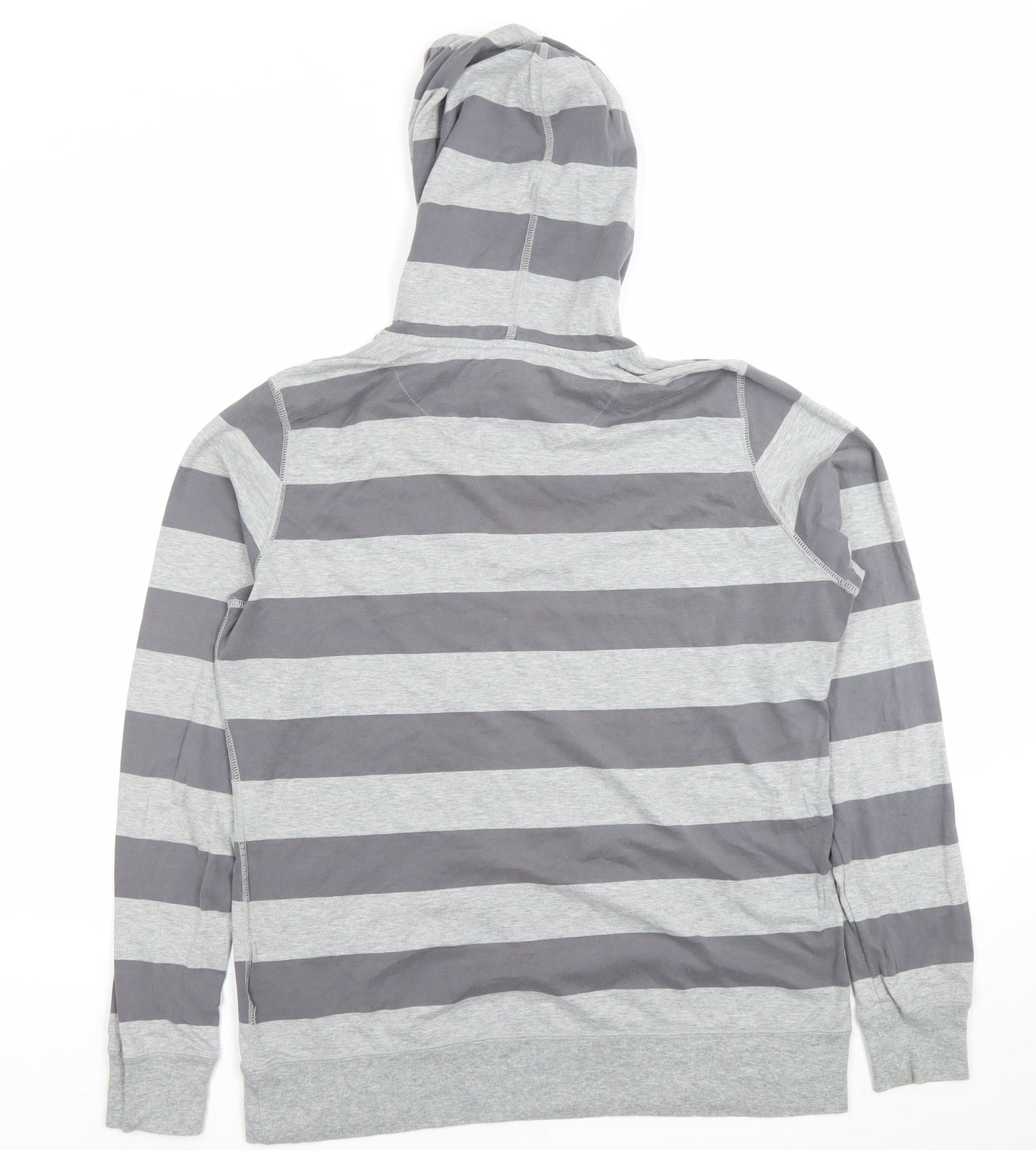 Nike Men's Grey Striped Pullover Hoodie XL Regular Fit