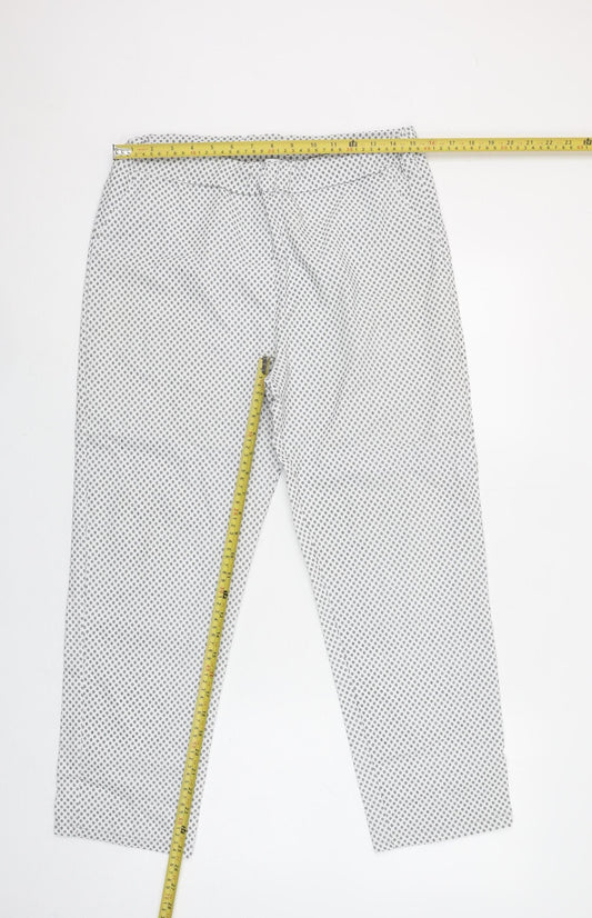 Deck by Decollage Women’s White Patterned Trousers XXL Viscose Blend