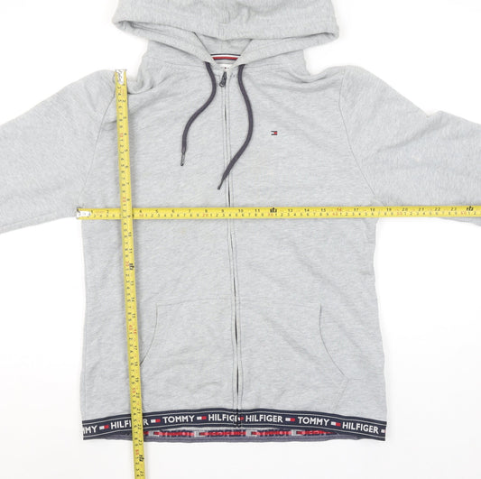 Tommy Hilfiger Women’s Grey Full Zip Hoodie Size L Cotton Blend Casual