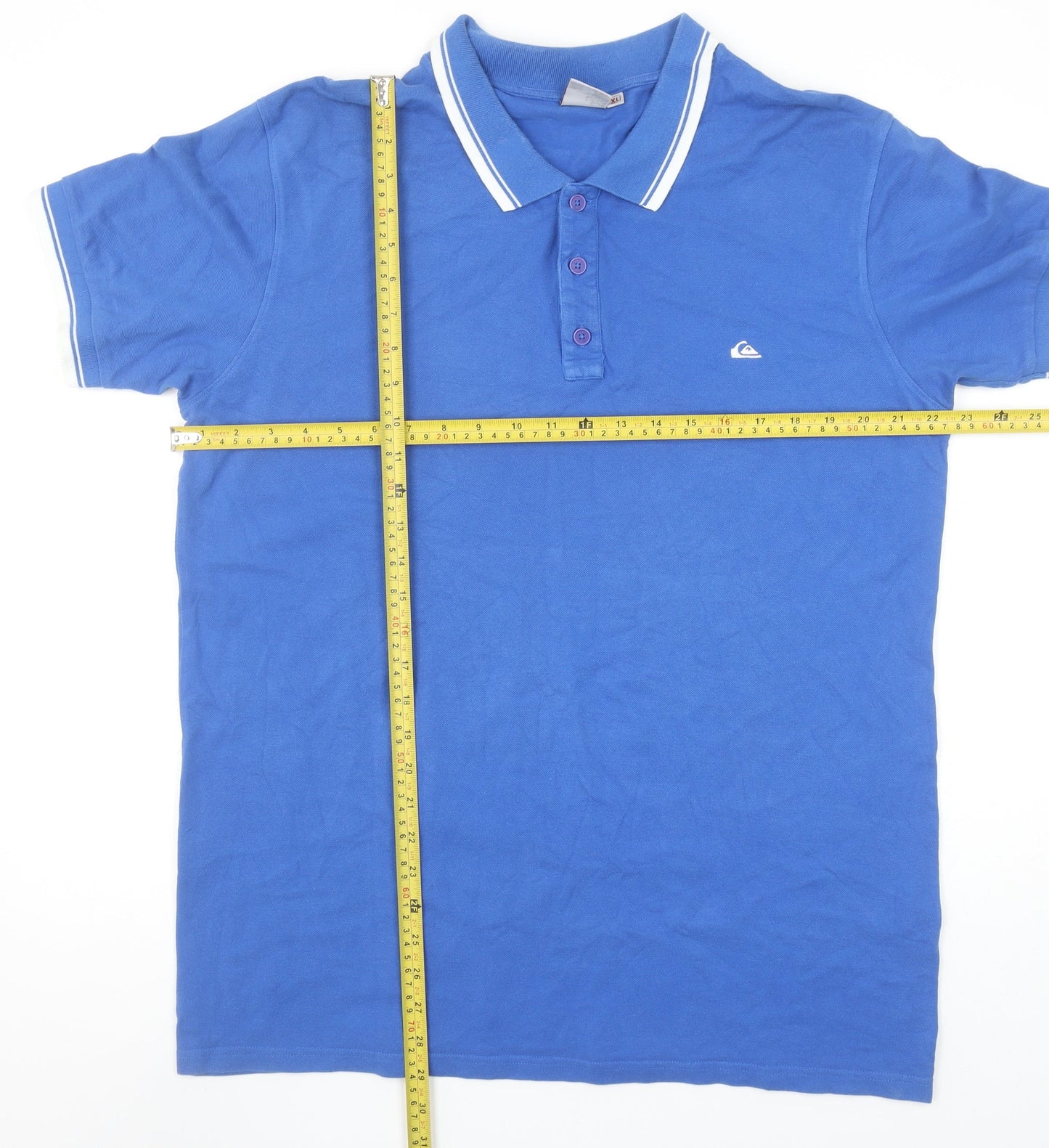 Quiksilver Men's Blue XL Cotton Polo Shirt Classic Fit