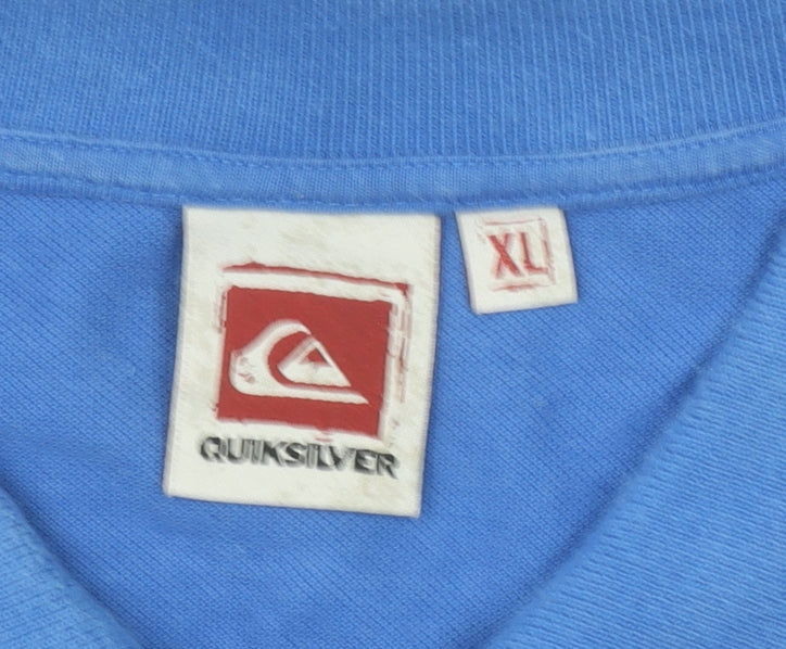 Quiksilver Men's Blue XL Cotton Polo Shirt Classic Fit