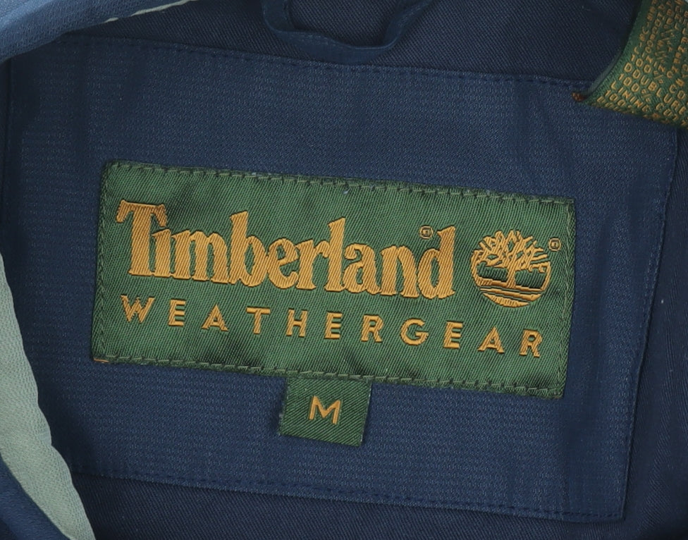 Timberland Mens Blue Cotton Bomber Jacket M Classic Casual