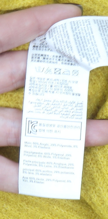 Joules Women Yellow Ribbed-Knit Long Sleeve Open Cardigan Size S