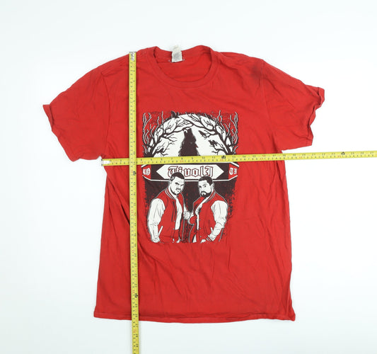 Gildan Men’s Red Music Band Graphic Softstyle T-Shirt Size L