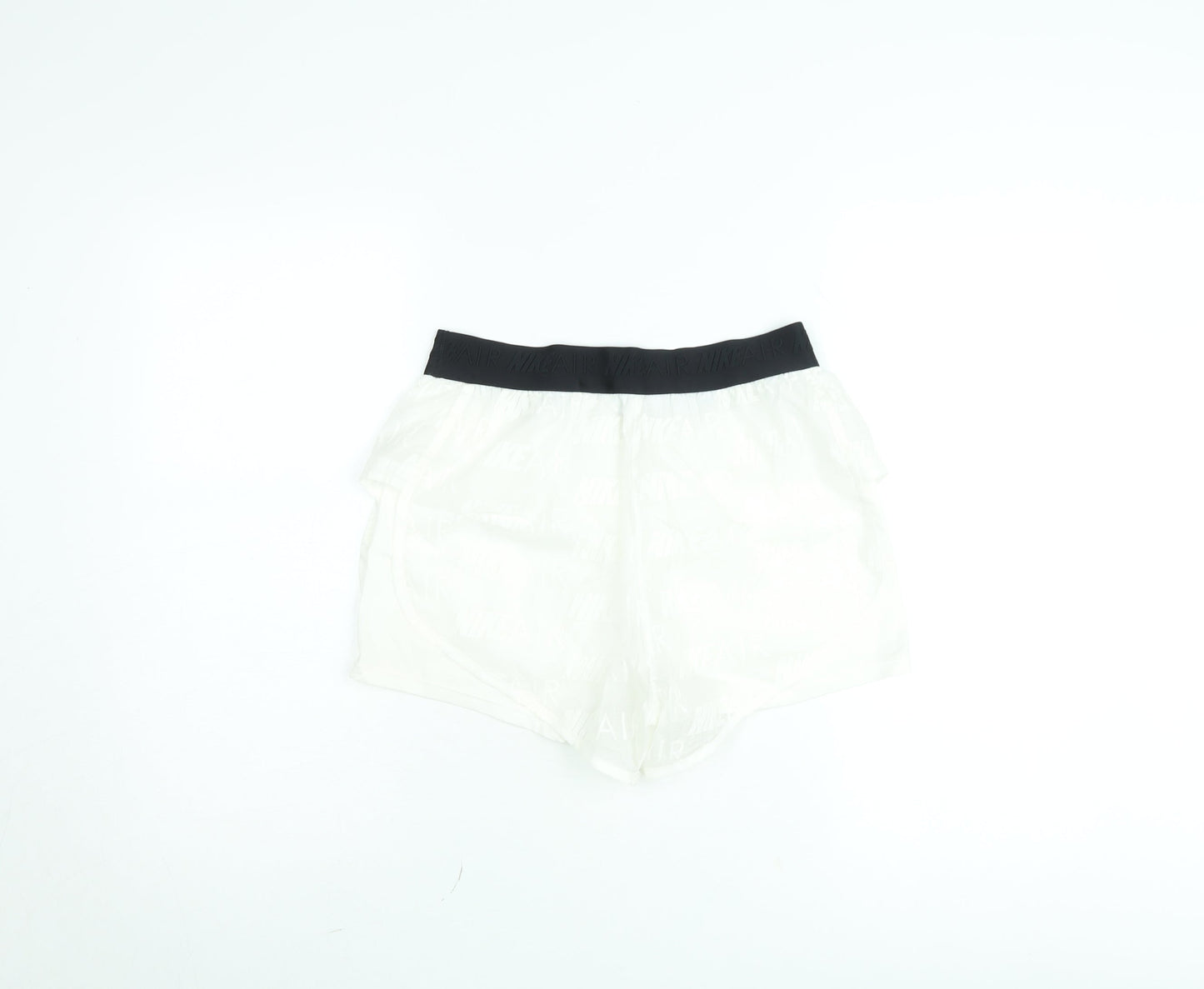 Nike Women White Running Shorts M Lightweight Polyester Gym