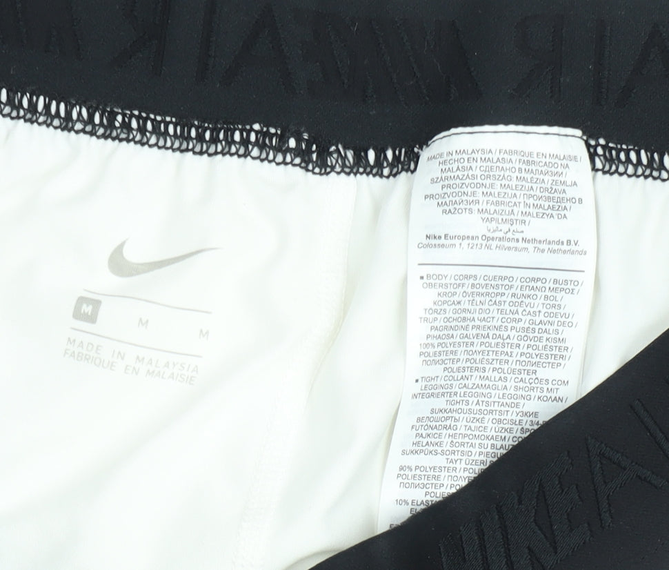 Nike Women White Running Shorts M Lightweight Polyester Gym