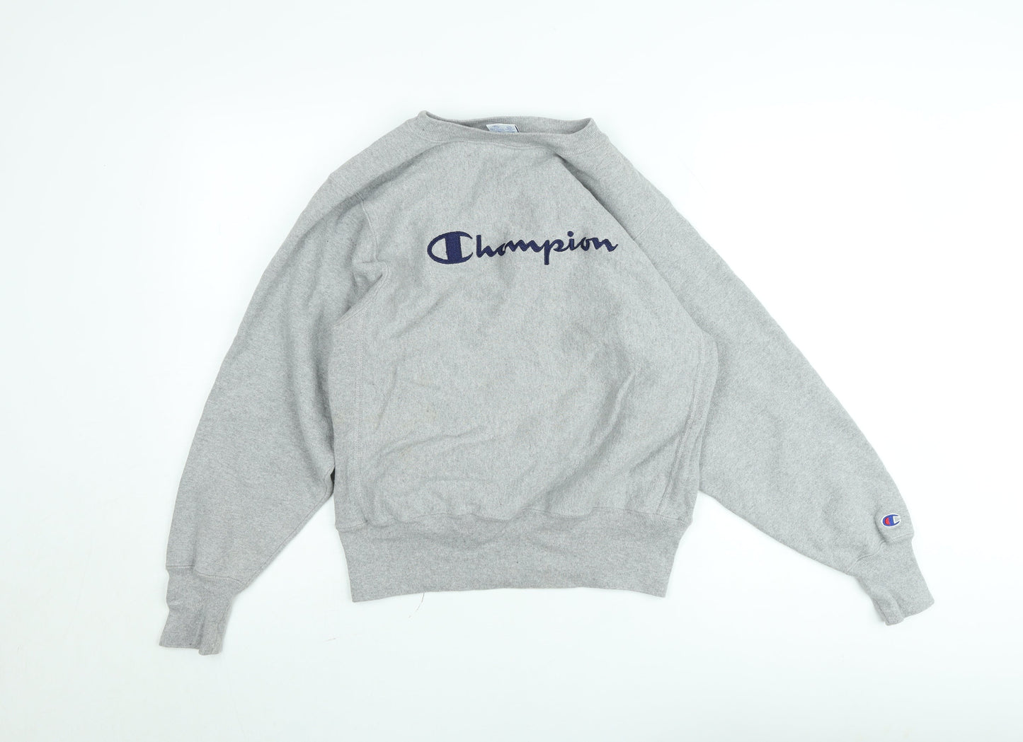 Champion Reverse Weave Grey Sweatshirt Women M Crew Neck Cotton Blend