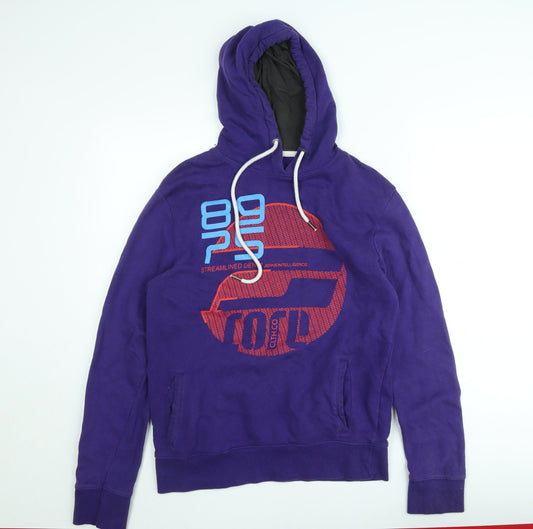 Mens UK M Regular JACK & JONES Purple Pullover Hoodie