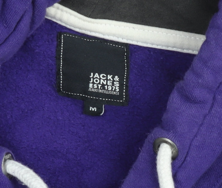 Mens UK M Regular JACK & JONES Purple Pullover Hoodie