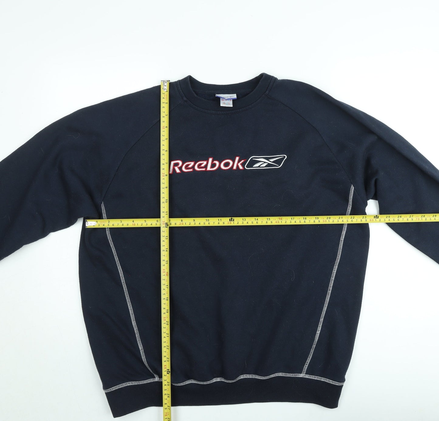 Reebok Men Black 2XL Pullover Sweatshirt Logo Crew Neck Fleece