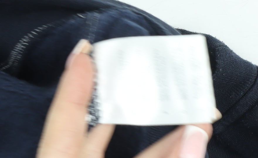 Reebok Men Black 2XL Pullover Sweatshirt Logo Crew Neck Fleece