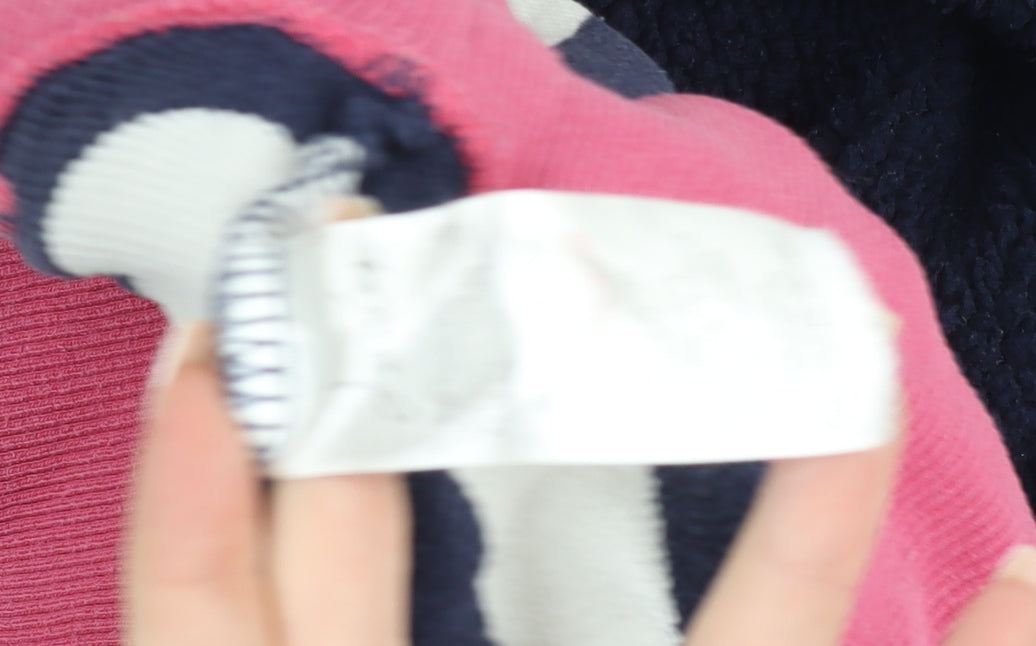 Joules Women’s Navy Striped Henley Hoodie Size 12 Cotton Blend