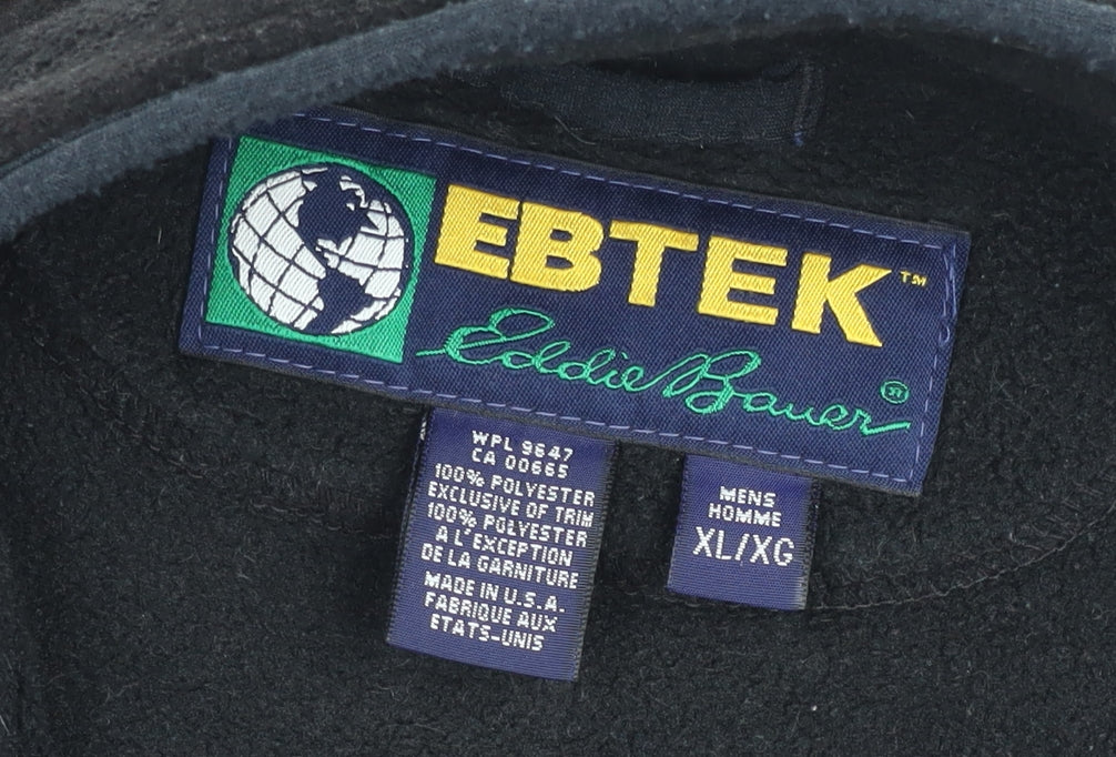 Eddie Bauer EBTEK Men's Black Fleece XL Waistcoat Bodywarmer Outdoor