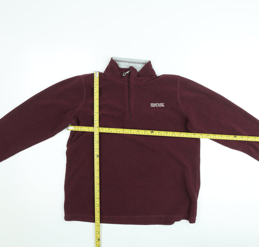 Regatta Women Burgundy Fleece 1/2 Zip Pullover Sweatshirt UK 10