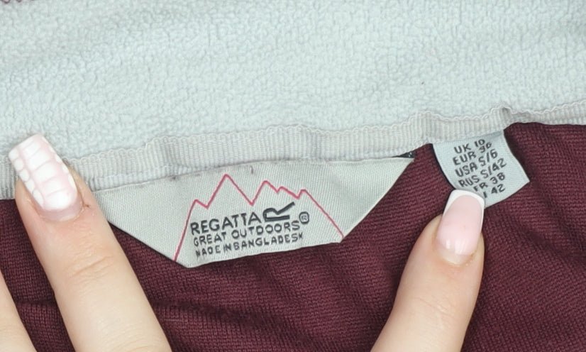 Regatta Women Burgundy Fleece 1/2 Zip Pullover Sweatshirt UK 10