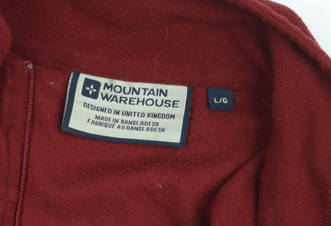 Mountain Warehouse Mens Red Fleece 1/4 Zip Pullover Sweatshirt L