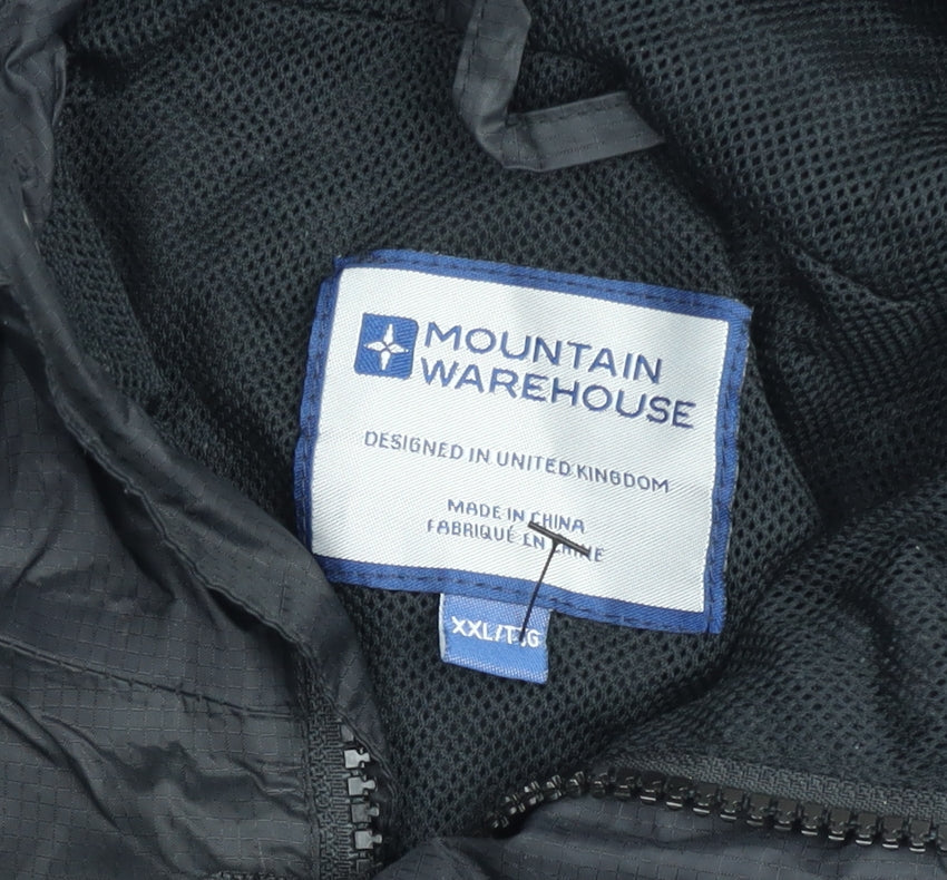 Mountain Warehouse Men's Black 2XL Hooded Windbreaker Jacket