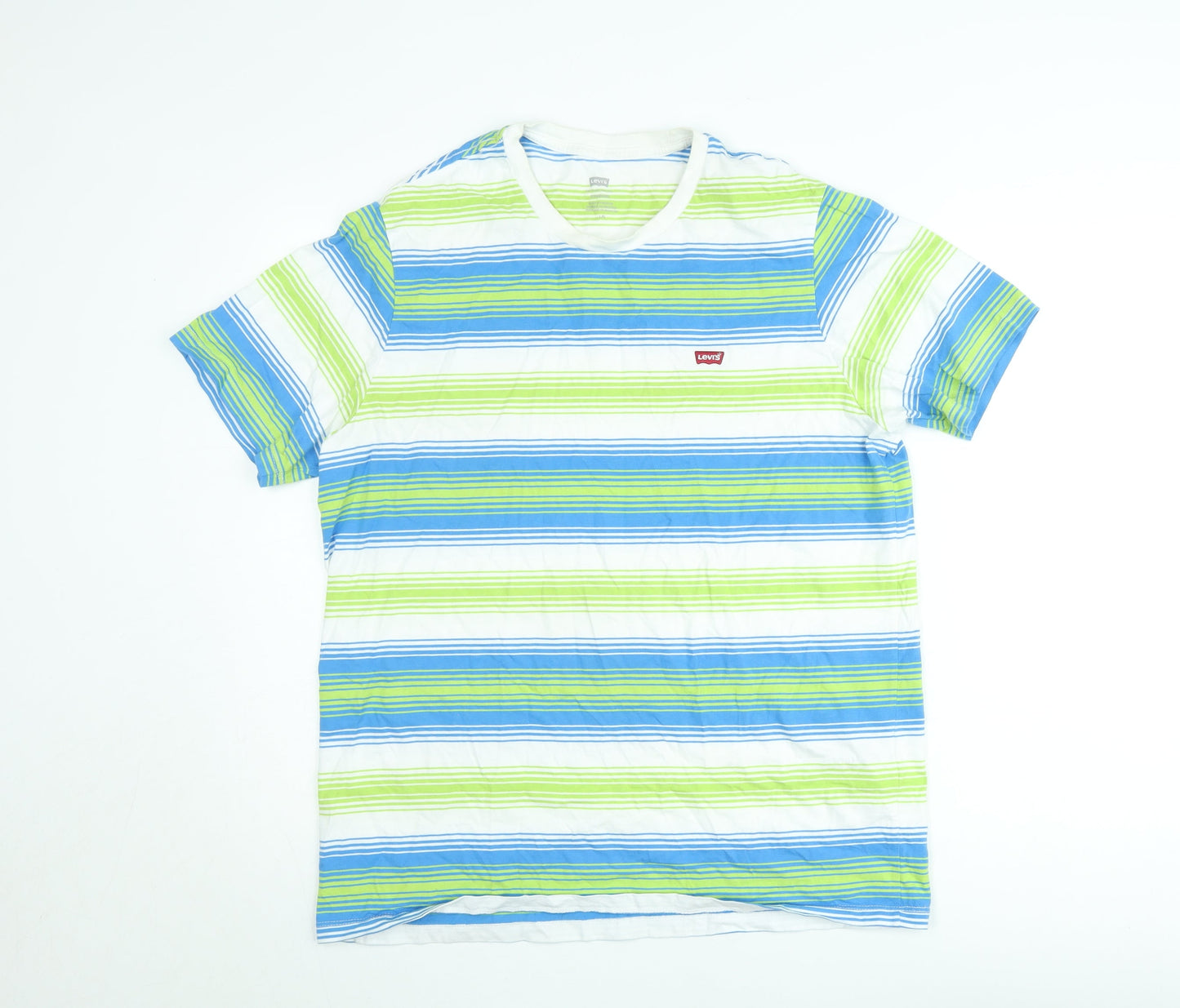Levi's Men’s Multicoloured Striped Cotton Crew Neck T-Shirt L
