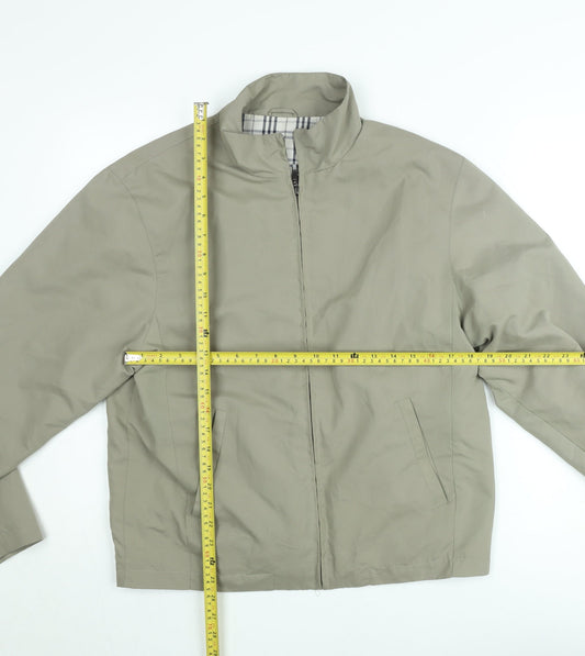 Primark Men's Beige Small Cotton Blend Full Zip Casual Jacket