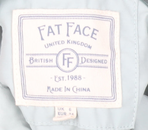 Fat Face Women's Grey Hooded Parka Jacket UK 6 Cotton Blend